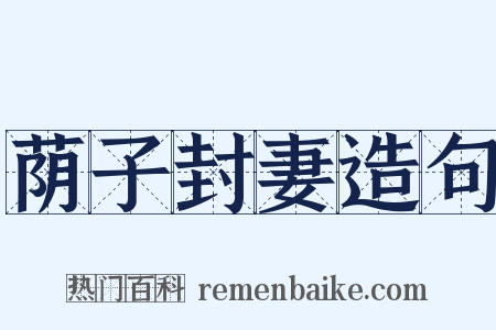 荫子封妻造句是什么意思的图片